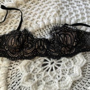 Unlined black and light nude bra